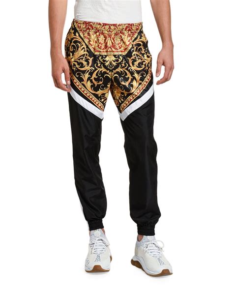 versace leather trousers|versace joggers men's.